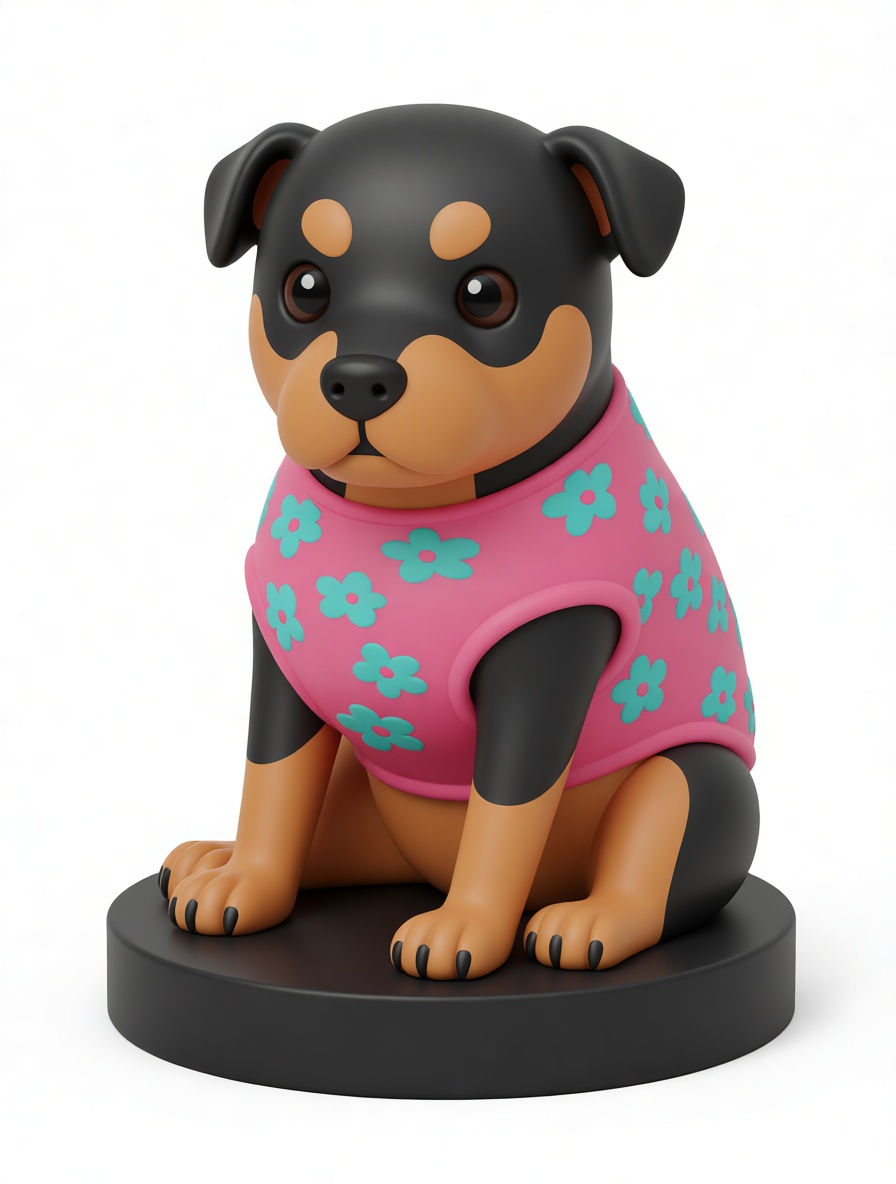 Rottweiler Puppy Figurine free 3D printable STL