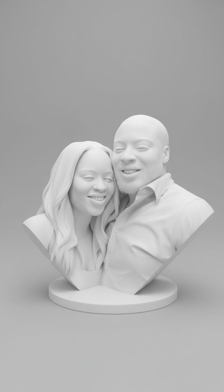 Couple Portrait Bust free 3D printable STL