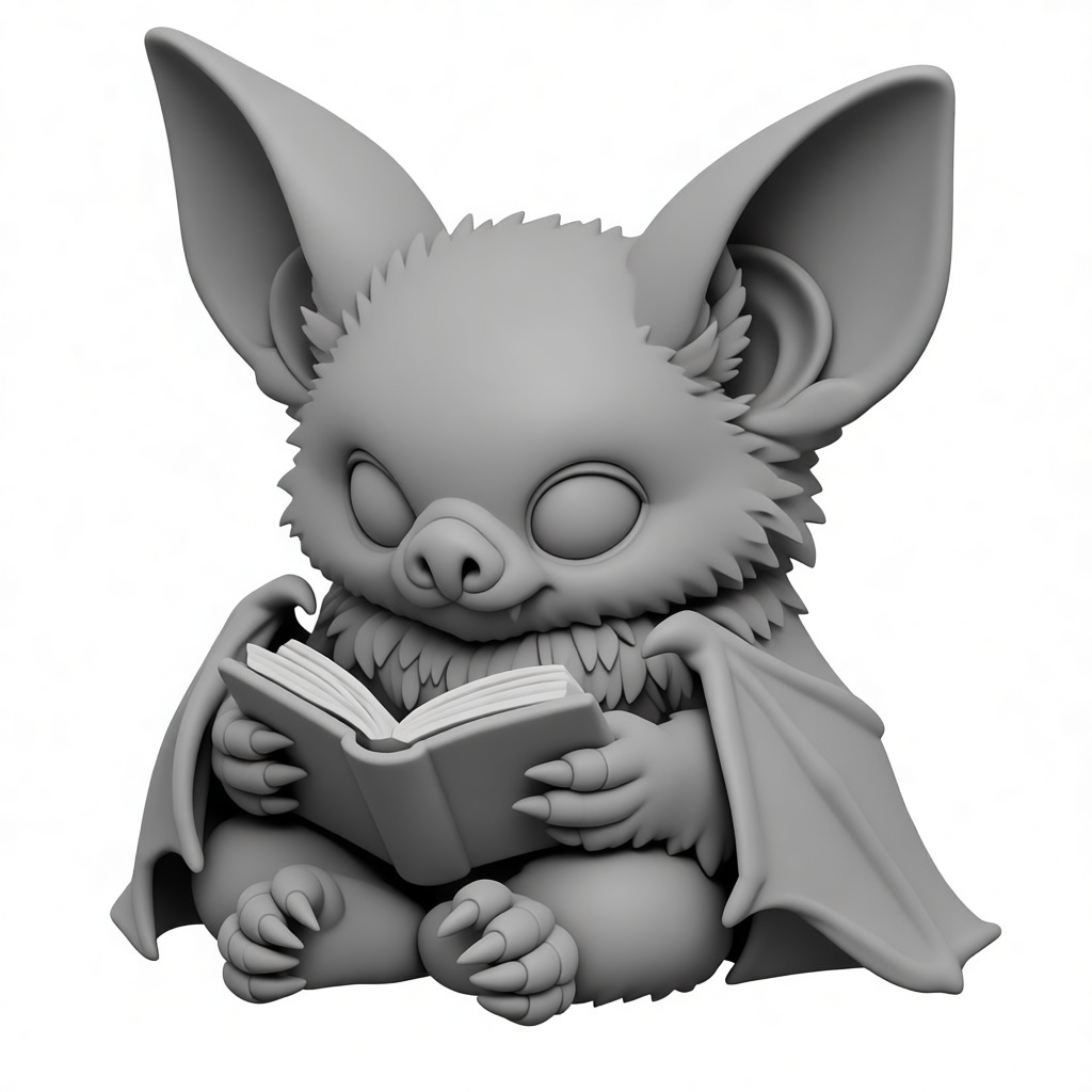 Reading Bat Figurine free 3D printable STL