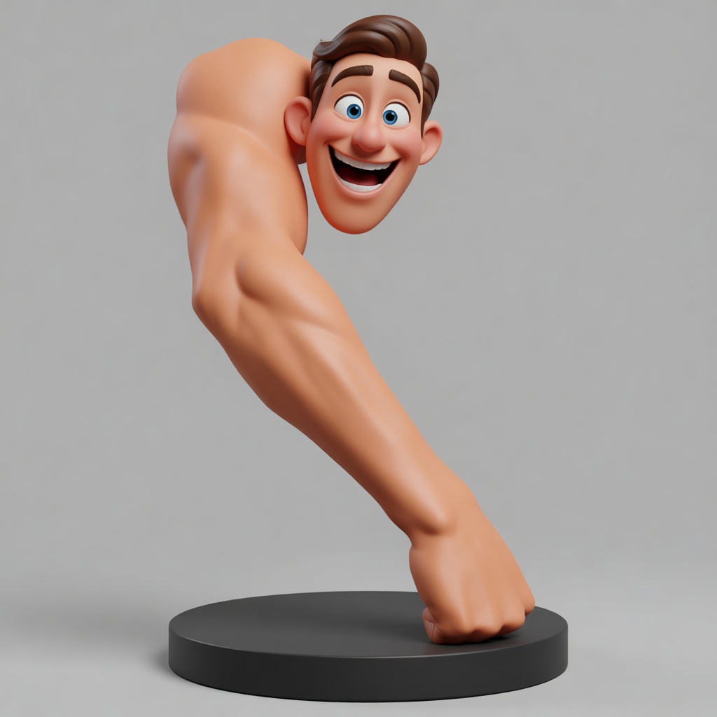 Strong Arm Cartoon Figurine free 3D printable STL