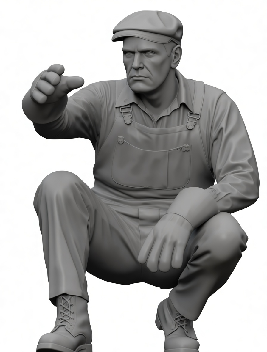 Railroad Worker Figurine free 3D printable STL