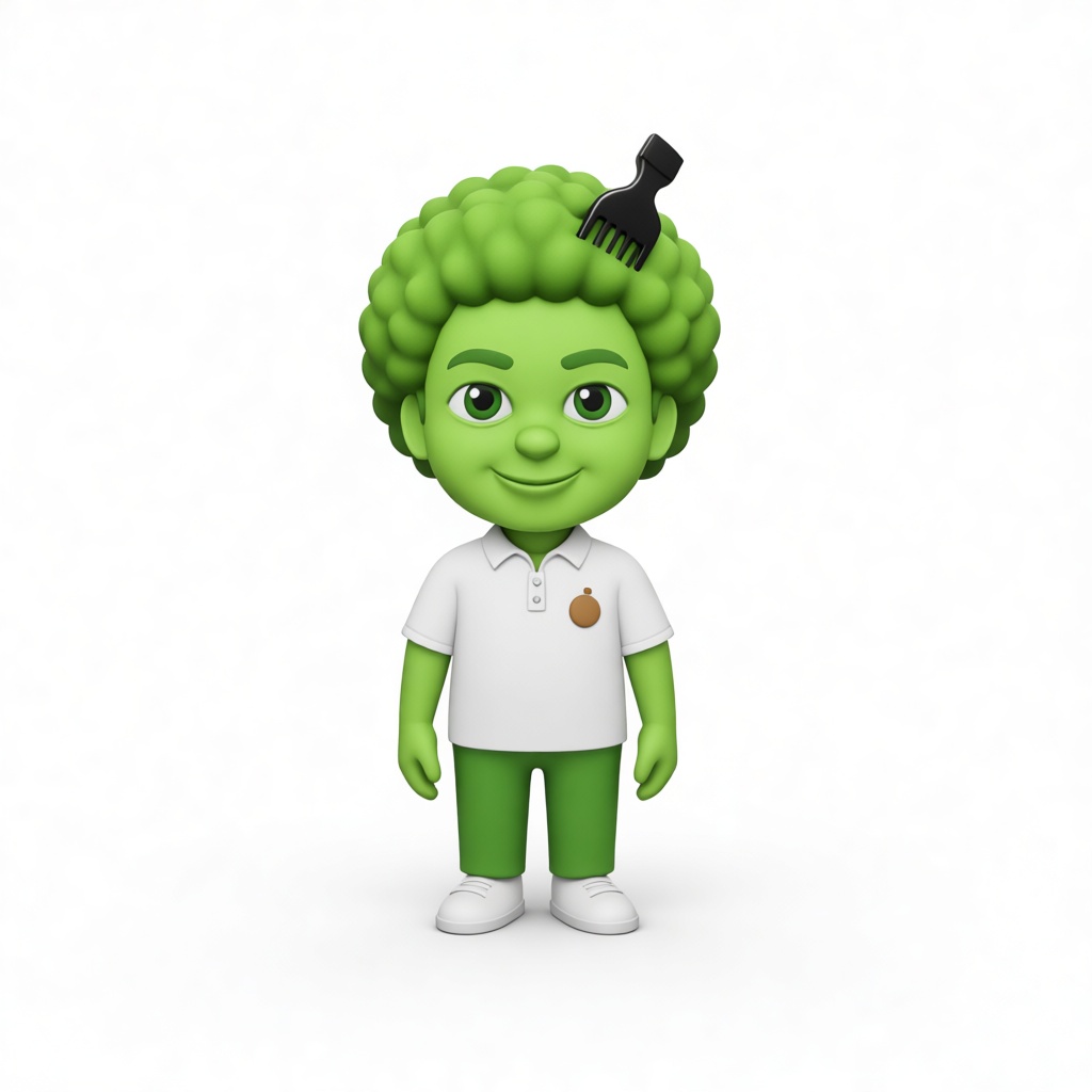 Green Afro Character Figurine free 3D printable STL