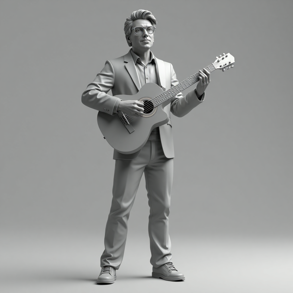 Man Playing Guitar Figurine free 3D printable STL