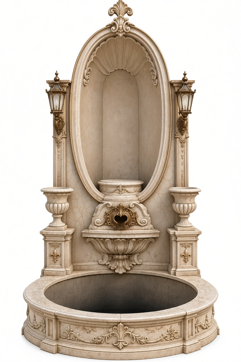 Ornate Marble Fountain Model free 3D printable STL