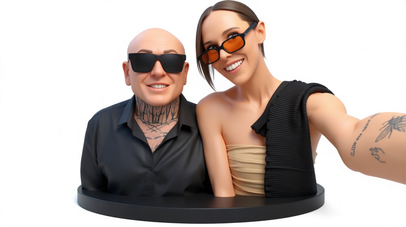 Couple Selfie Bust free 3D printable STL