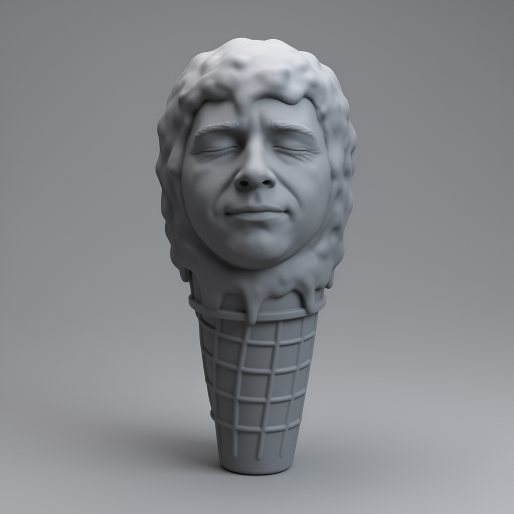 Sleeping Man Ice Cream Cone free 3D printable STL