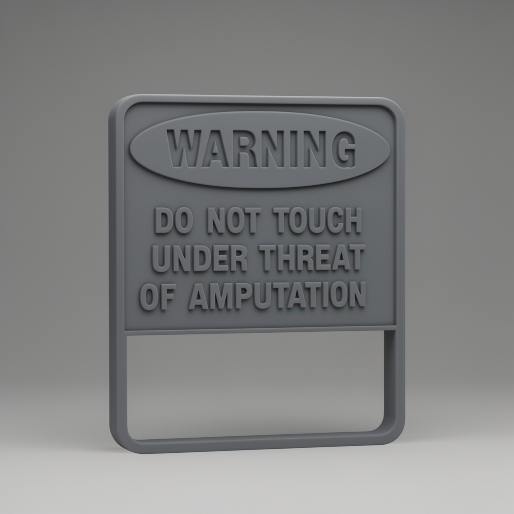 Do Not Touch Warning Sign free 3D printable STL
