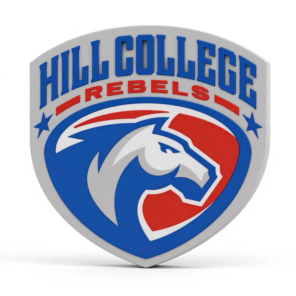 Hill College Rebels Emblem free 3D printable STL