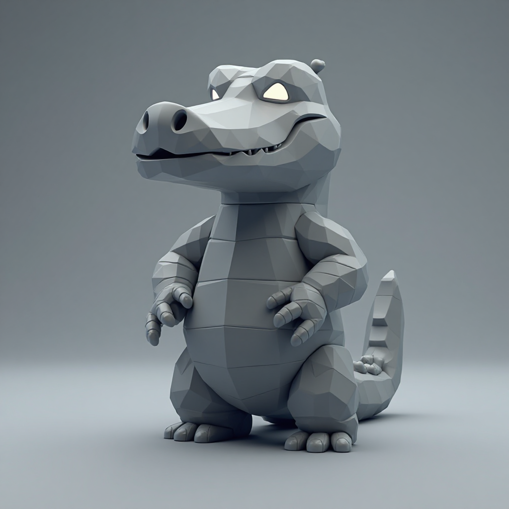 Blocky Crocodile Figurine free 3D printable STL