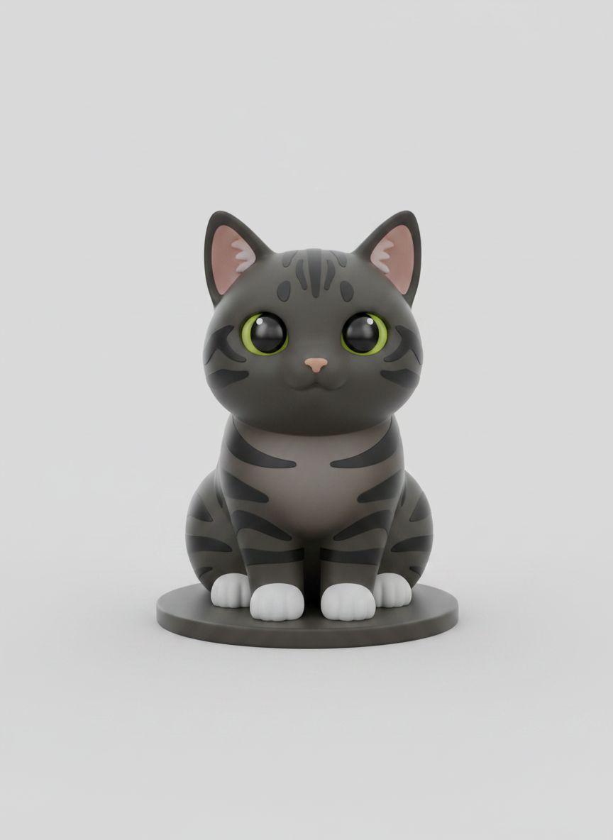 Tabby Cat Figurine free 3D printable STL