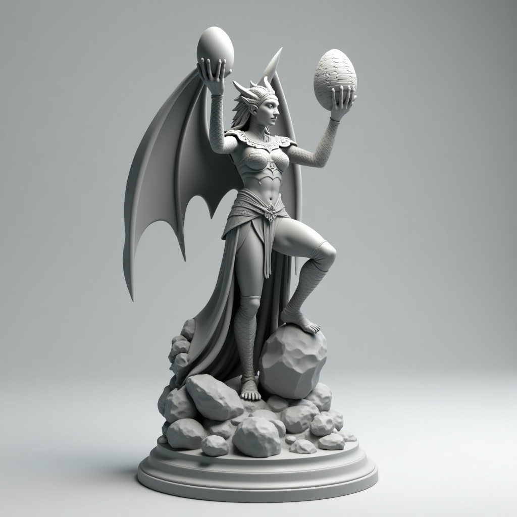 Majestic Dragon Queen Figure free 3D printable STL