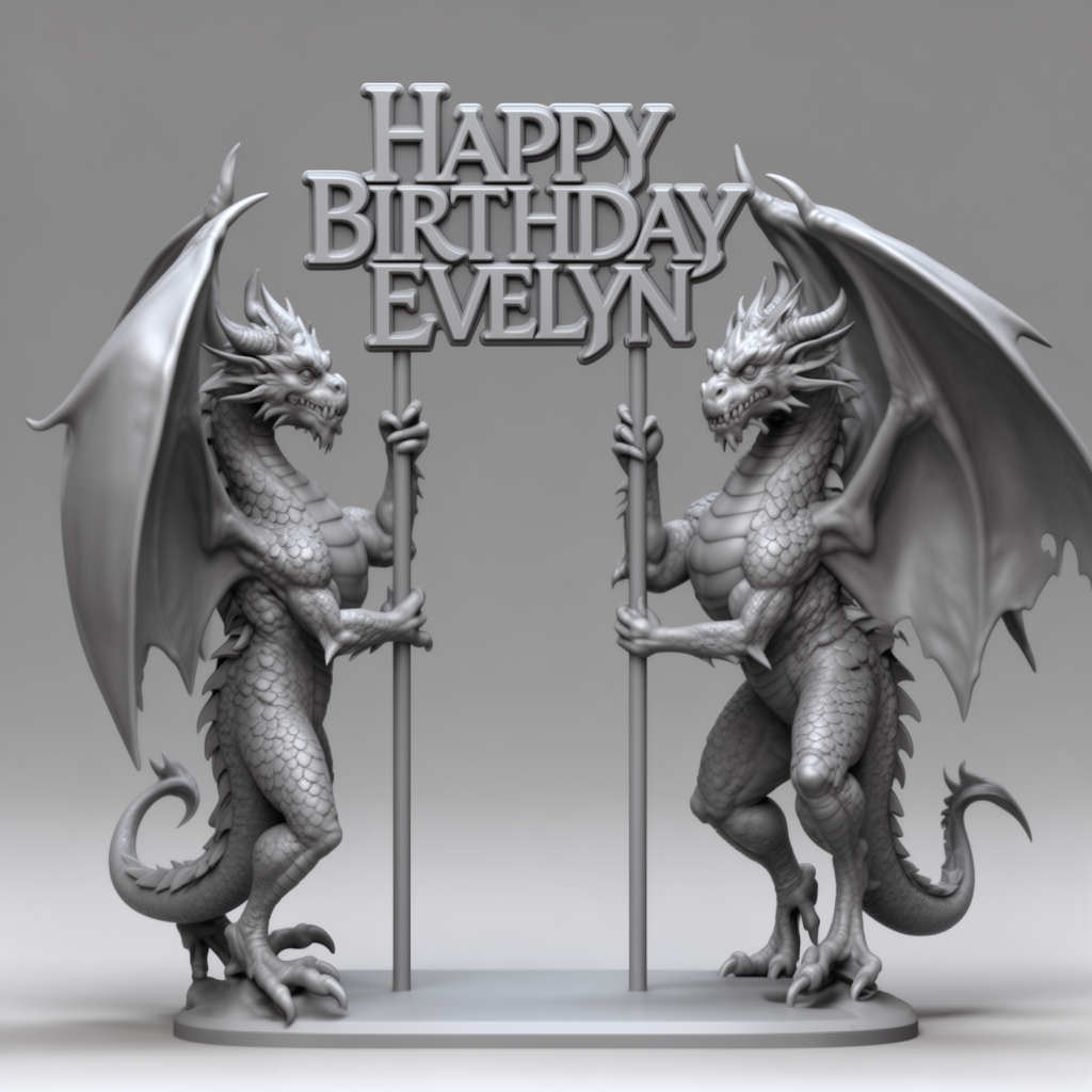 Happy Birthday Evelyn Topper free 3D printable STL