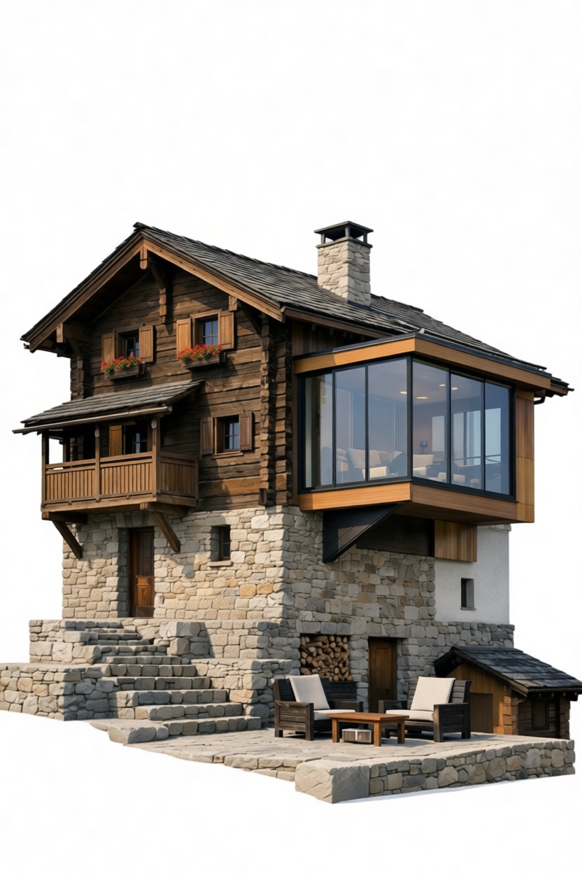 Alpine Chalet Model free 3D printable STL