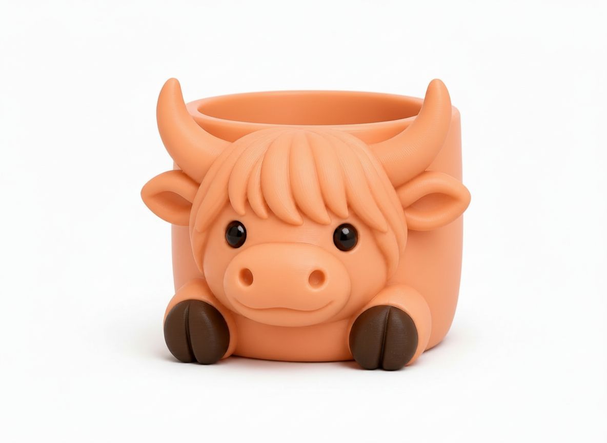 Highland Cow Planter free 3D printable STL
