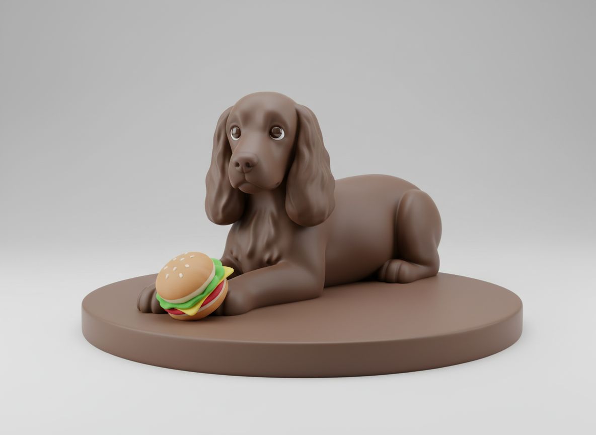 Chocolate Cocker Spaniel Puppy free 3D printable STL