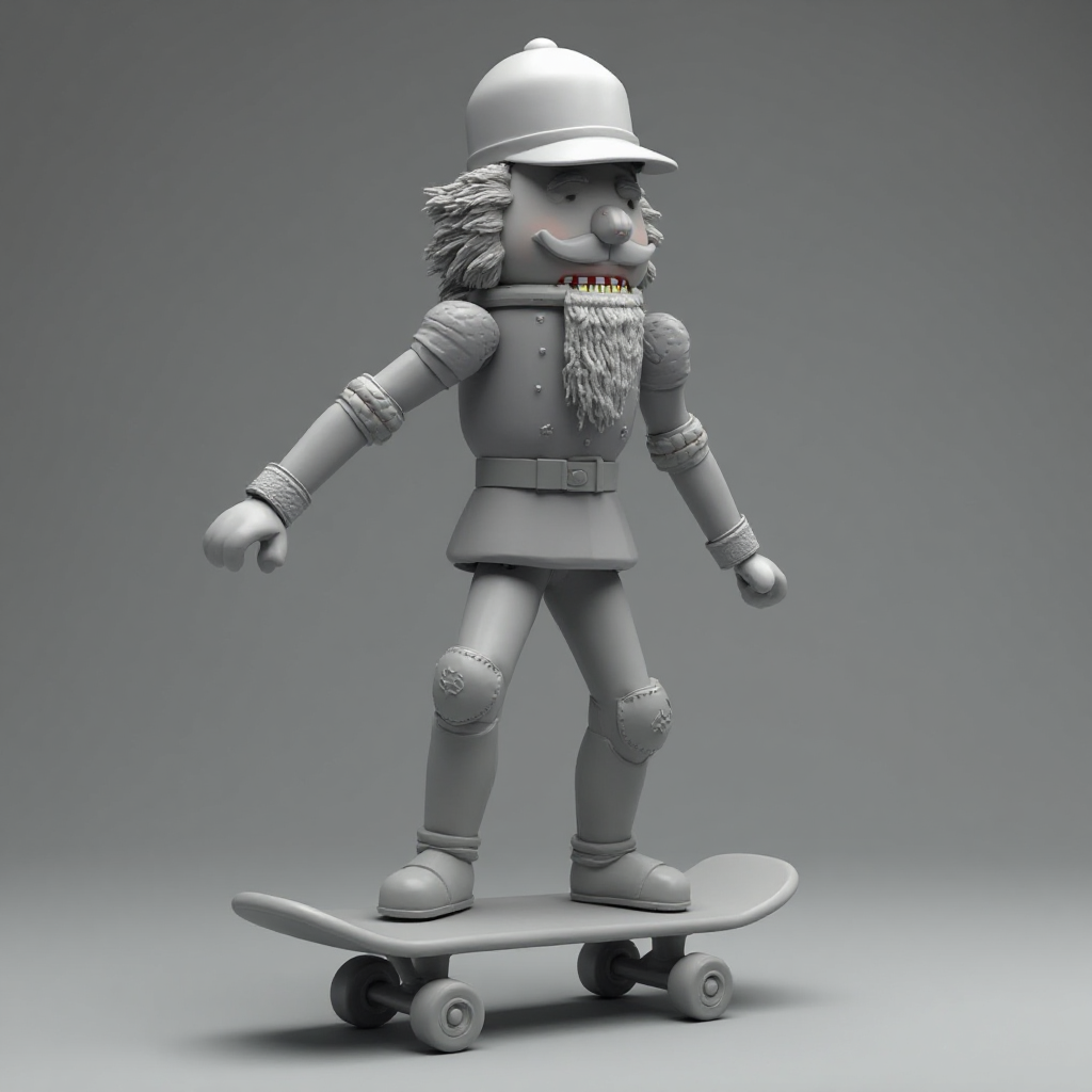Nutcracker Skateboarder Figurine free 3D printable STL
