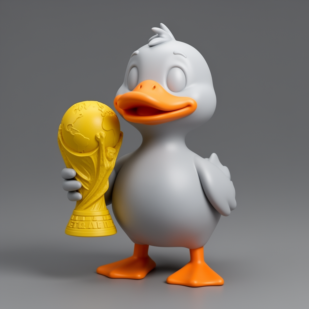 Cartoon Duck World Cup Figurine free 3D printable STL