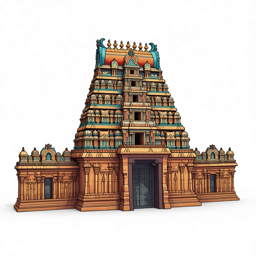 South Indian Temple Model free 3D printable STL