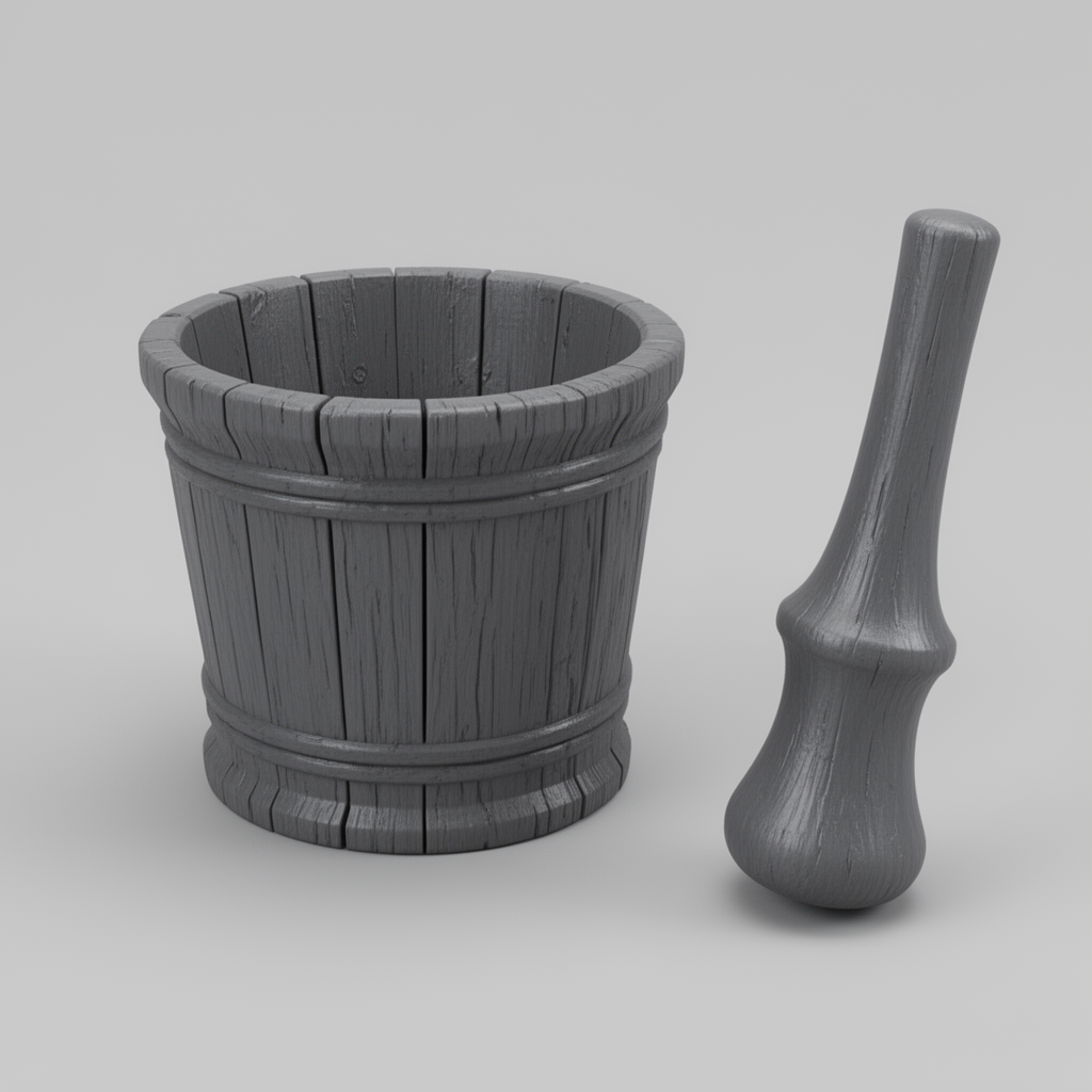 Antique Mortar and Pestle free 3D printable STL