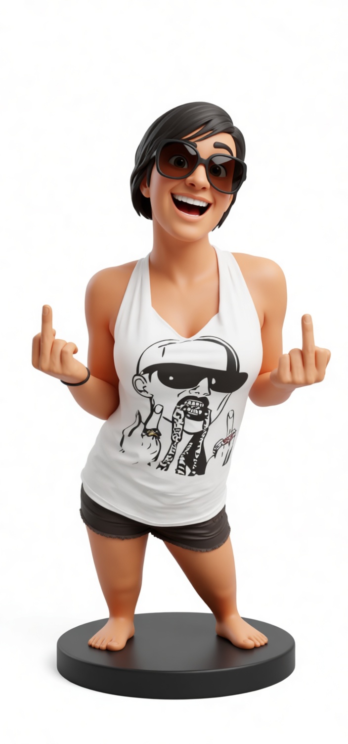 Woman Middle Finger Figurine free 3D printable STL