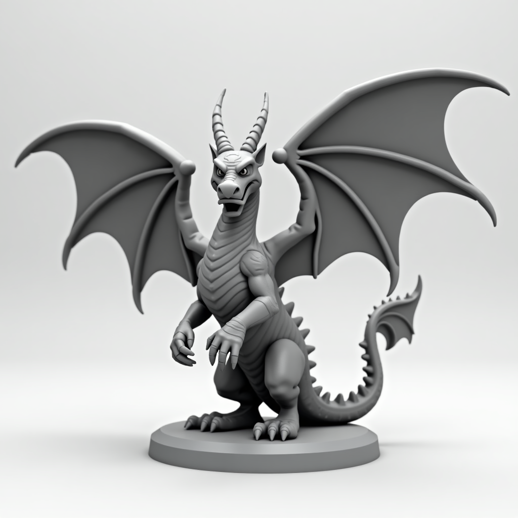 Fierce Dragon Sculpture free 3D printable STL