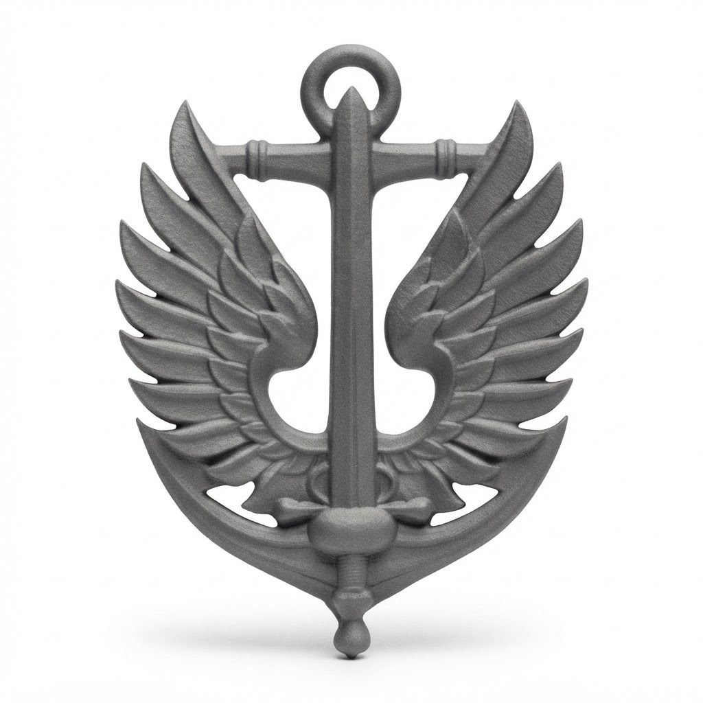 Anchor with Wings Emblem free 3D printable STL