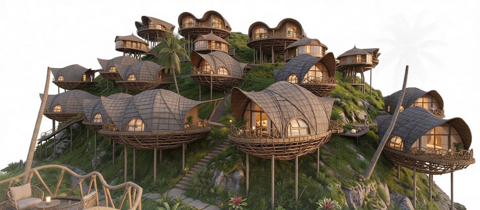 Tropical Treehouse Village Model free 3D printable STL