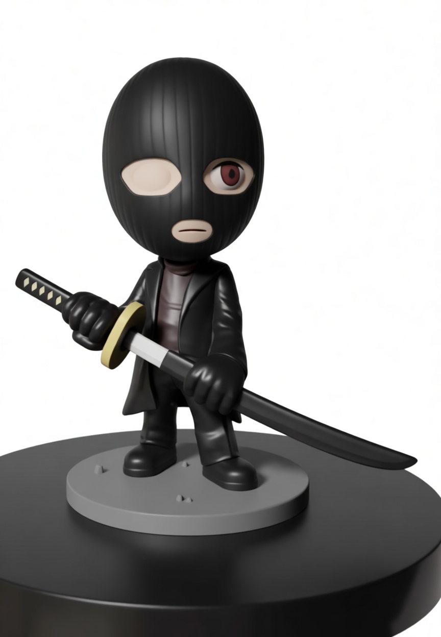 Balaclava Ninja Figurine free 3D printable STL
