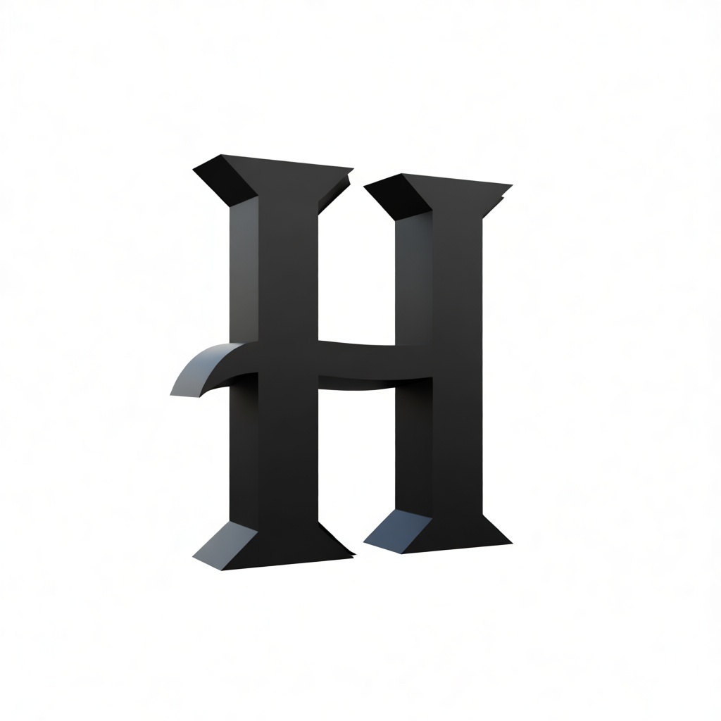 Gothic Letter H Sculpture free 3D printable STL