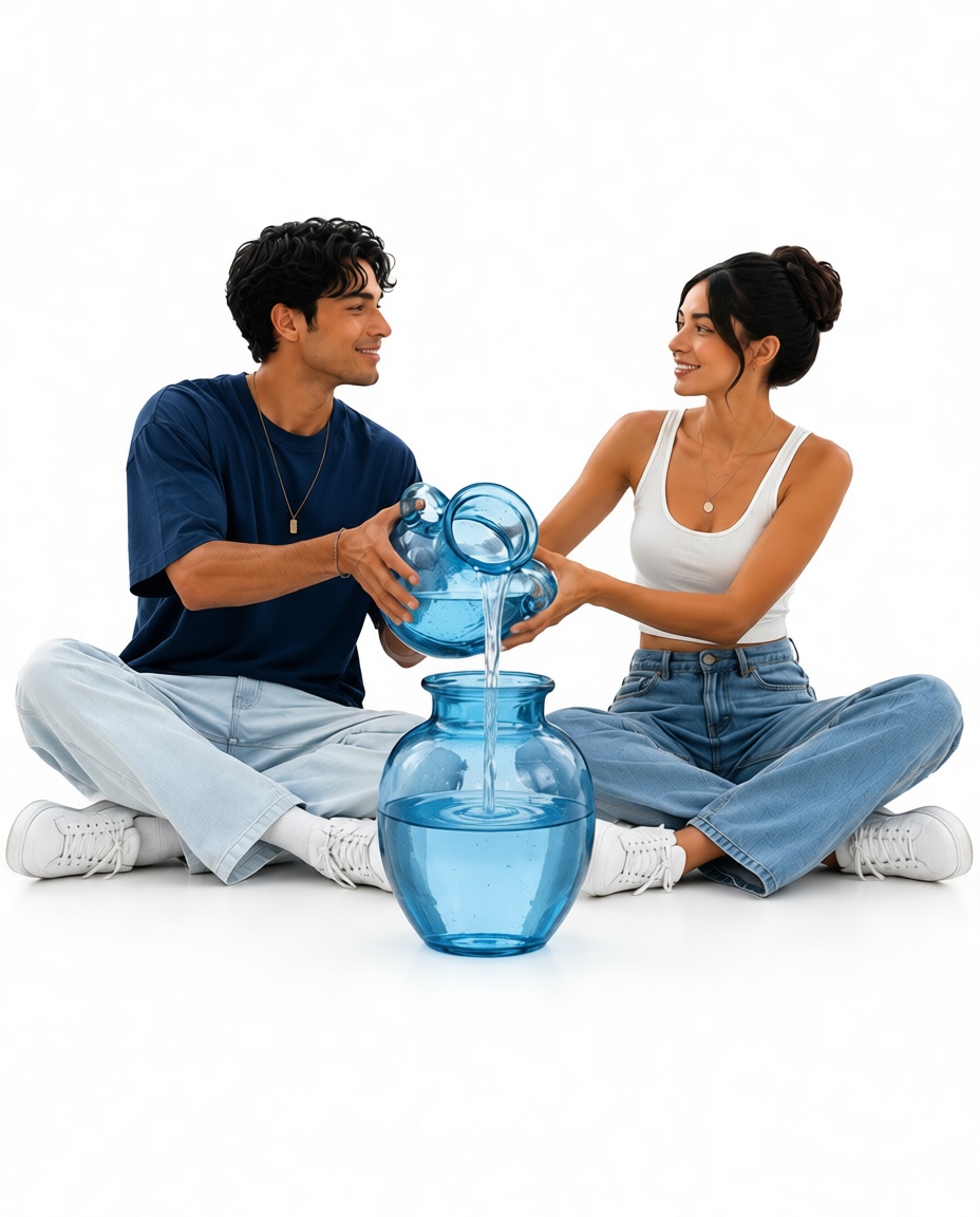 Couple Pouring Water Figurine free 3D printable STL