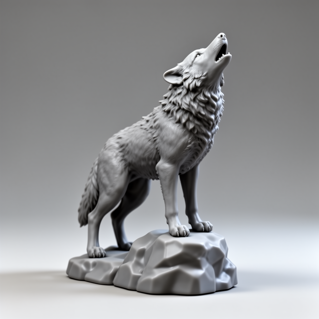 Howling Wolf Figurine free 3D printable STL