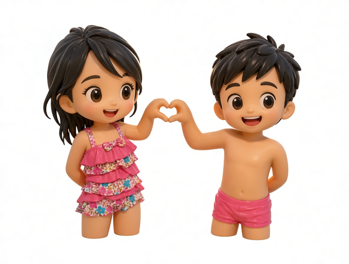 Kids Holding Heart Figurines free 3D printable STL