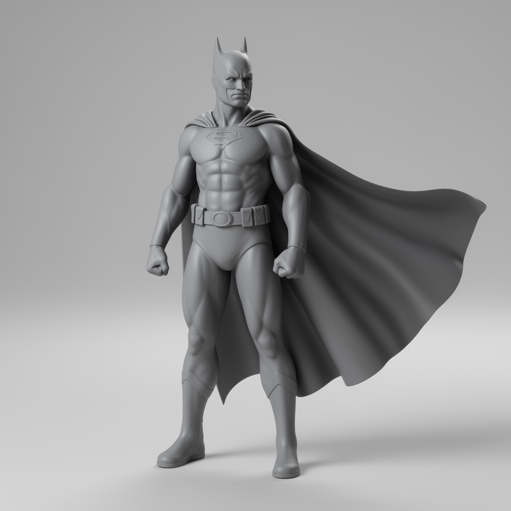 Flowing Cape Superhero Figurine free 3D printable STL
