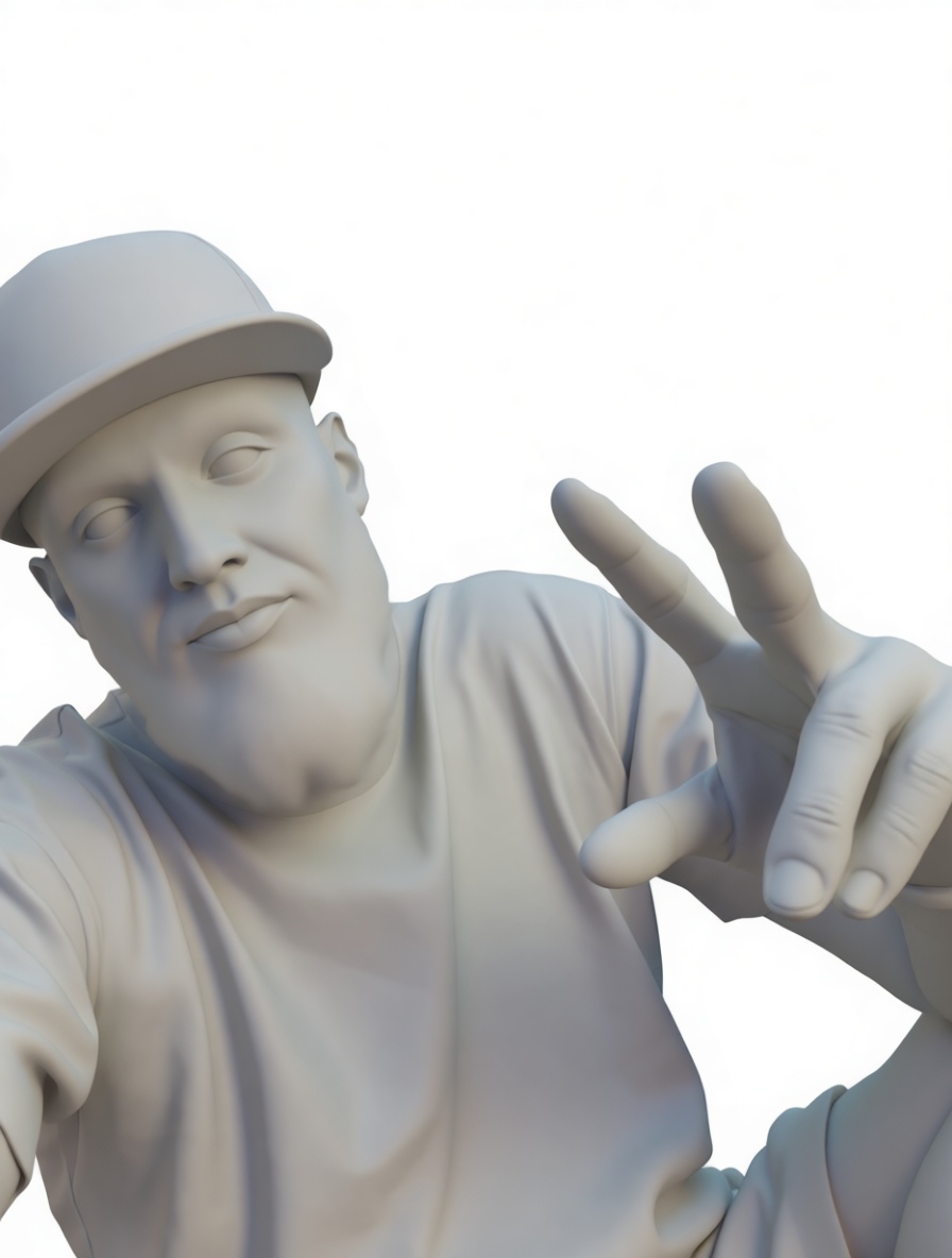 Man with Baseball Cap Figurine free 3D printable STL