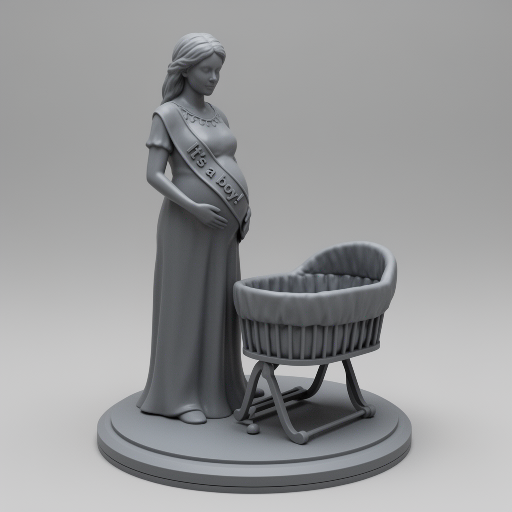 Pregnant Woman Figurine free 3D printable STL