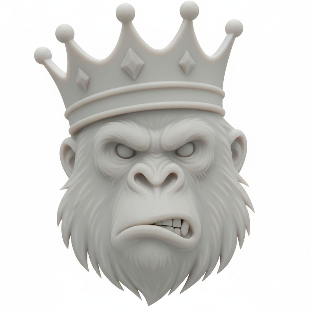 Royal Gorilla Head Model free 3D printable STL