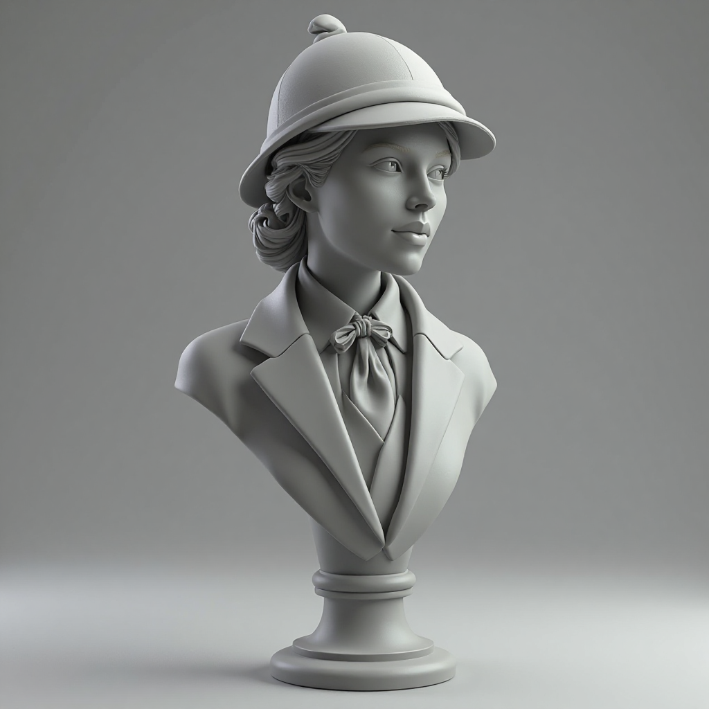 Female Sherlock Holmes Bust free 3D printable STL