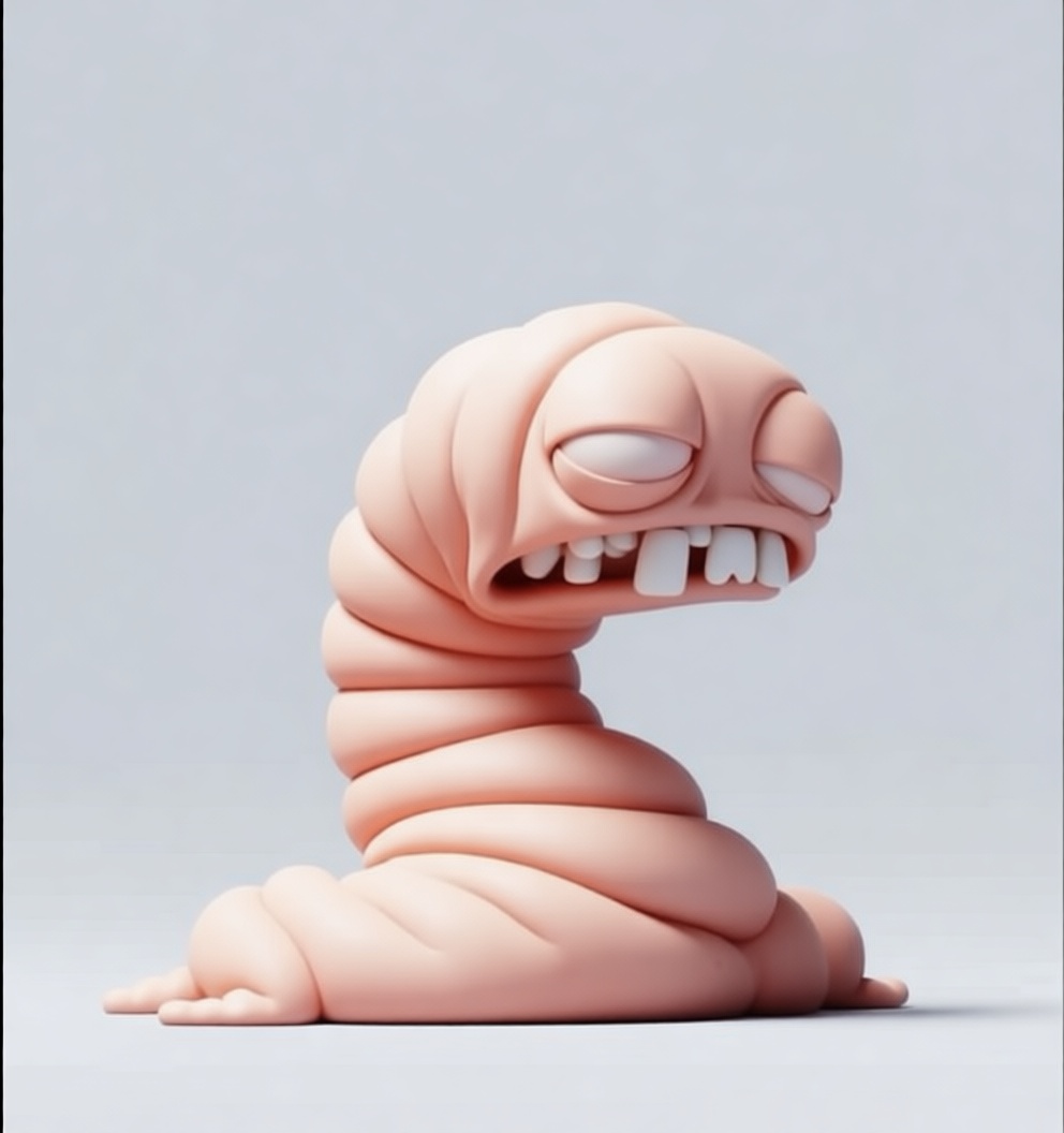 Sleepy Worm Figurine free 3D printable STL