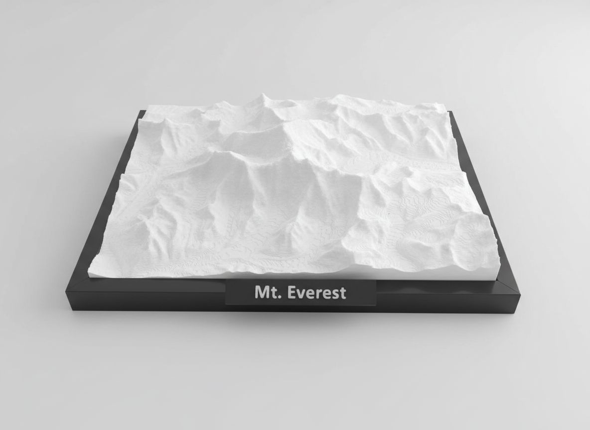 Mount Everest Terrain Model free 3D printable STL