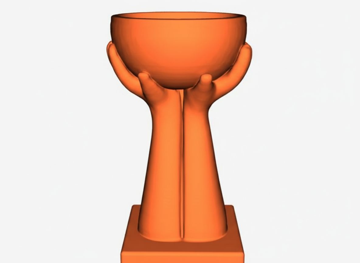 Hands Holding Bowl Sculpture free 3D printable STL