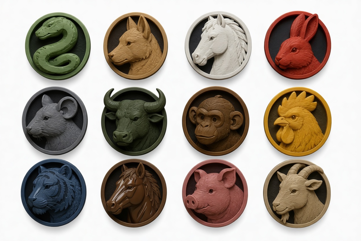 Animal Medallion Set free 3D printable STL