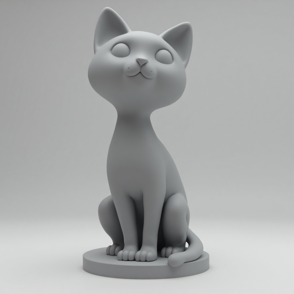 Sitting Cat Figurine free 3D printable STL