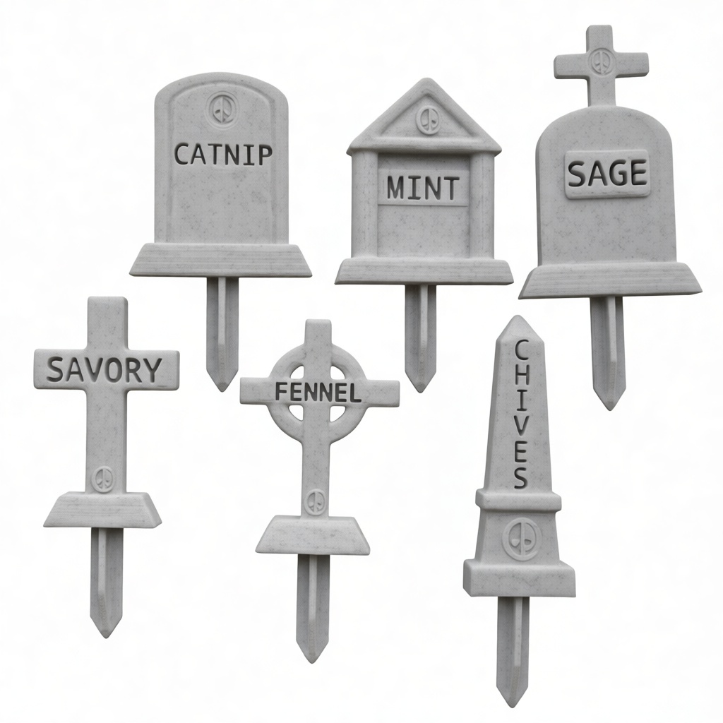 Herb Garden Markers Set free 3D printable STL
