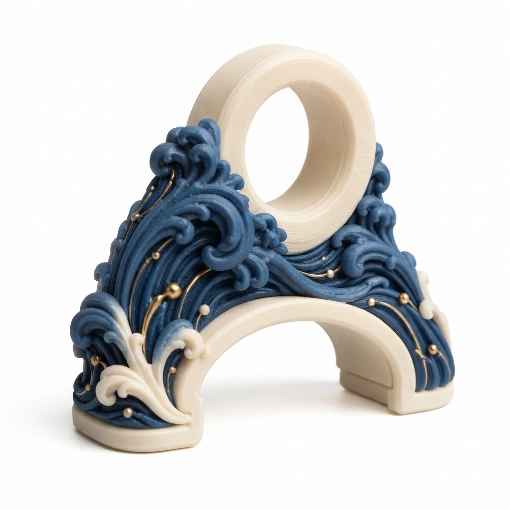 Baroque Wave Fidget Spinner free 3D printable STL