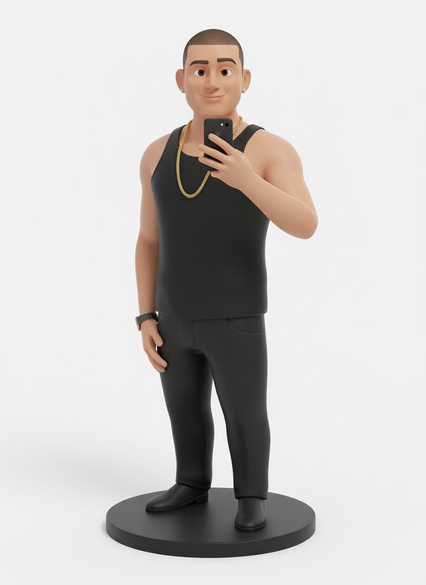 Stylized Man Taking Selfie free 3D printable STL