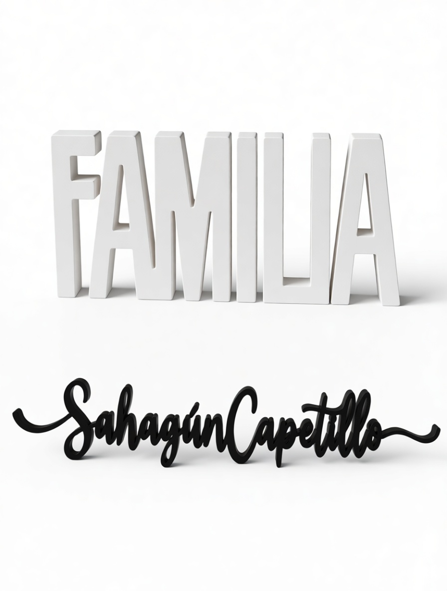 Familia Text Sculpture free 3D printable STL