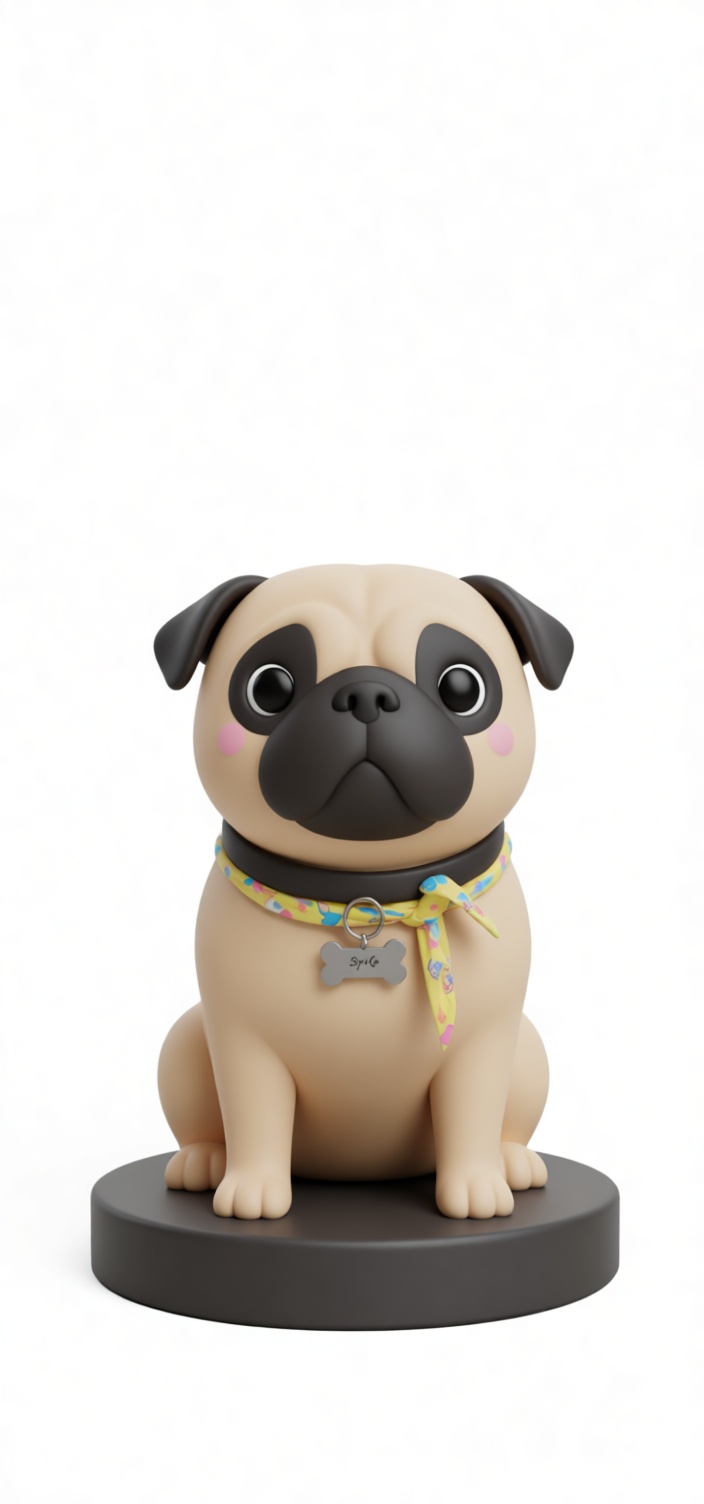 Pug Dog Figurine free 3D printable STL