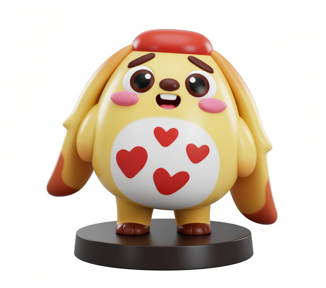 Cute Heart Dog Figurine free 3D printable STL