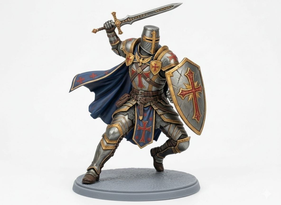 Crusader Knight Figurine free 3D printable STL