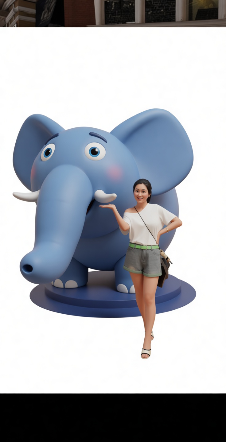Cute Blue Elephant Figurine free 3D printable STL
